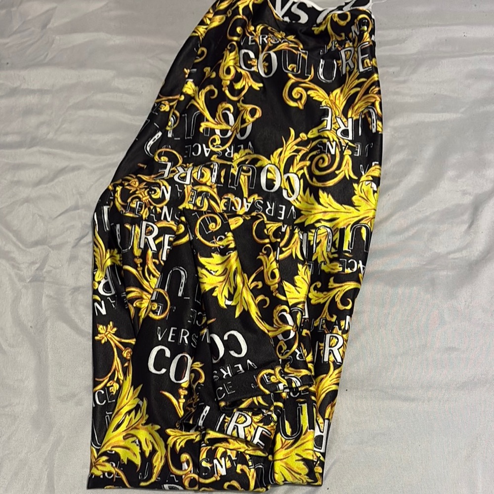 Versace Couture Black and Gold Scarf